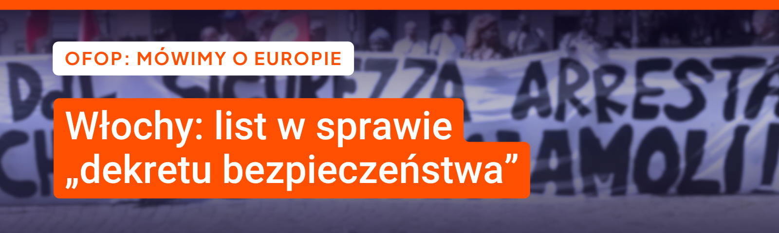 Włochy: list w sprawie dekretu bezpieczeństwa.
