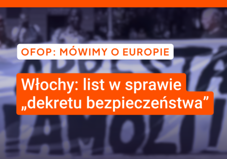 Włochy: list w sprawie dekretu bezpieczeństwa.