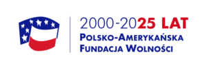 Okolicznościowy logotyp Polsko-Amerykańskiej Fundacji Wolności. 2000-2025 lat, Polsko-Amerykańska Fundacja Wolności.