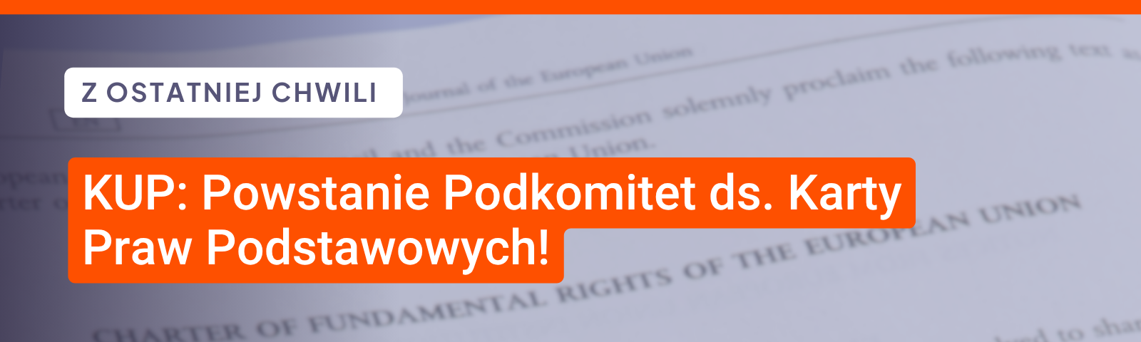 KUP: powstanie Podkomitet ds. Karty Praw Podstawowych!