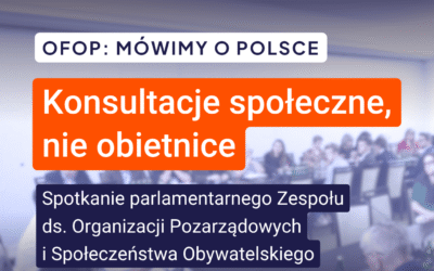Konsultacje społeczne, nie obietnice. Spotkanie zespołu parlamentarnego ds. organizacji pozarządowych i społeczeństwa obywatelskiego